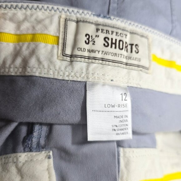 Vintage 90s Y2K Old Navy Grey Blue 3.5" Inseam Perfect Shorty Shorts Low Waist - Picture 6 of 6